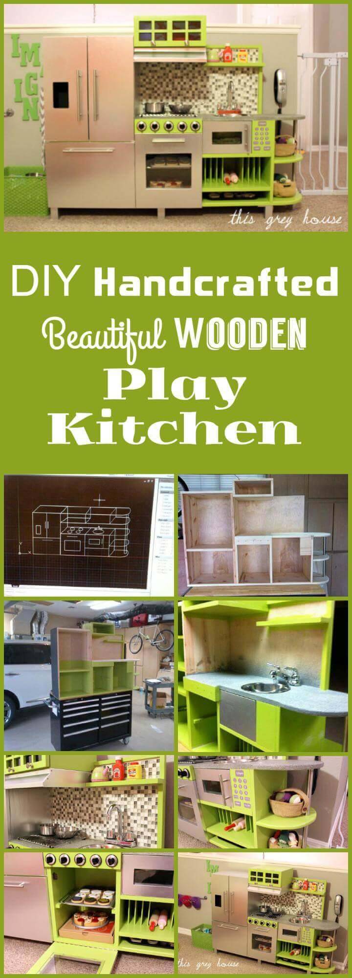 handmade beautiful wooden play kitchen